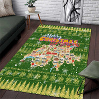 Merry Christmas Switzerland Area Rug Xmas Travel Map - Wonder Print Shop
