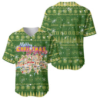 Merry Christmas Switzerland Baseball Jersey Xmas Travel Map - Wonder Print Shop