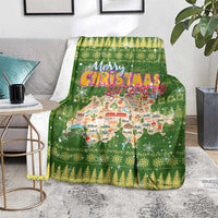 Merry Christmas Switzerland Blanket Xmas Travel Map - Wonder Print Shop
