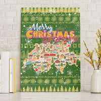 Merry Christmas Switzerland Canvas Wall Art Xmas Travel Map - Wonder Print Shop
