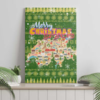 Merry Christmas Switzerland Canvas Wall Art Xmas Travel Map - Wonder Print Shop