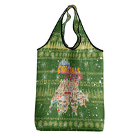 Merry Christmas Switzerland Grocery Bag Xmas Travel Map - Wonder Print Shop
