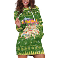 Merry Christmas Switzerland Hoodie Dress Xmas Travel Map - Wonder Print Shop