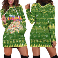 Merry Christmas Switzerland Hoodie Dress Xmas Travel Map - Wonder Print Shop