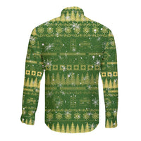 Merry Christmas Switzerland Long Sleeve Button Shirt Xmas Travel Map - Wonder Print Shop