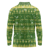 Merry Christmas Switzerland Long Sleeve Polo Shirt Xmas Travel Map - Wonder Print Shop