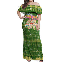 Merry Christmas Switzerland Off Shoulder Maxi Dress Xmas Travel Map - Wonder Print Shop