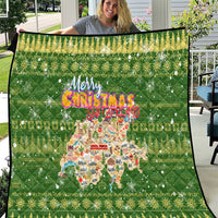 Merry Christmas Switzerland Quilt Xmas Travel Map - Wonder Print Shop