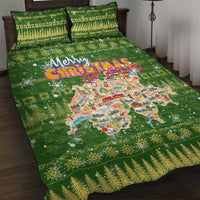 Merry Christmas Switzerland Quilt Bed Set Xmas Travel Map - Wonder Print Shop