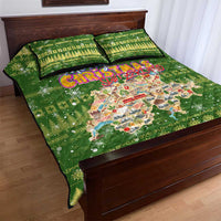 Merry Christmas Switzerland Quilt Bed Set Xmas Travel Map - Wonder Print Shop