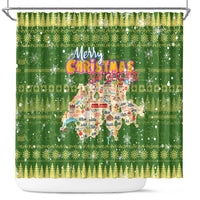 Merry Christmas Switzerland Shower Curtain Xmas Travel Map - Wonder Print Shop