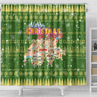 Merry Christmas Switzerland Shower Curtain Xmas Travel Map - Wonder Print Shop