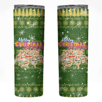 Merry Christmas Switzerland Skinny Tumbler Xmas Travel Map - Wonder Print Shop