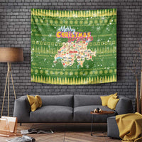 Merry Christmas Switzerland Tapestry Xmas Travel Map - Wonder Print Shop