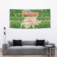 Merry Christmas Switzerland Tapestry Xmas Travel Map - Wonder Print Shop