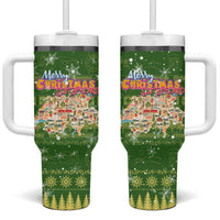 Merry Christmas Switzerland Tumbler With Handle Xmas Travel Map - Wonder Print Shop