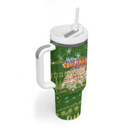 Merry Christmas Switzerland Tumbler With Handle Xmas Travel Map - Wonder Print Shop