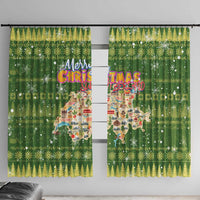 Merry Christmas Switzerland Window Curtain Xmas Travel Map - Wonder Print Shop