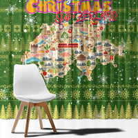 Merry Christmas Switzerland Window Curtain Xmas Travel Map - Wonder Print Shop