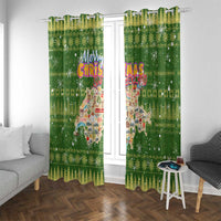 Merry Christmas Switzerland Window Curtain Xmas Travel Map - Wonder Print Shop