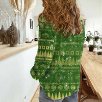 Merry Christmas Switzerland Women Casual Shirt Xmas Travel Map - Wonder Print Shop