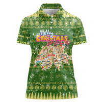 Merry Christmas Switzerland Women Polo Shirt Xmas Travel Map - Wonder Print Shop