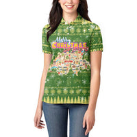 Merry Christmas Switzerland Women Polo Shirt Xmas Travel Map - Wonder Print Shop