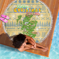 Merry Christmas Scotland Beach Blanket Xmas Travel Map - Wonder Print Shop