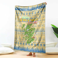 Merry Christmas Scotland Blanket Xmas Travel Map - Wonder Print Shop