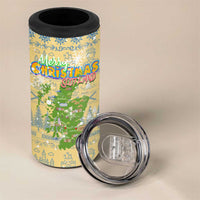 Merry Christmas Scotland 4 in 1 Can Cooler Tumbler Xmas Travel Map - Wonder Print Shop