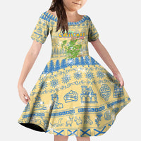 Merry Christmas Scotland Family Matching Mermaid Dress and Hawaiian Shirt Xmas Travel Map - Wonder Print Shop