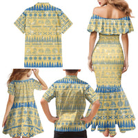 Merry Christmas Scotland Family Matching Mermaid Dress and Hawaiian Shirt Xmas Travel Map - Wonder Print Shop