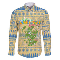 Merry Christmas Scotland Family Matching Mermaid Dress and Hawaiian Shirt Xmas Travel Map - Wonder Print Shop