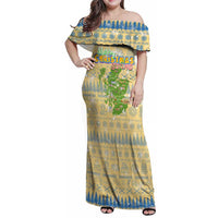 Merry Christmas Scotland Family Matching Off Shoulder Maxi Dress and Hawaiian Shirt Xmas Travel Map - Wonder Print Shop