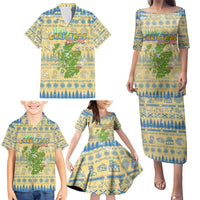 Merry Christmas Scotland Family Matching Puletasi and Hawaiian Shirt Xmas Travel Map - Wonder Print Shop
