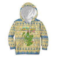 Merry Christmas Scotland Kid Hoodie Xmas Travel Map - Wonder Print Shop