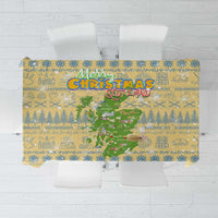 Merry Christmas Scotland Tablecloth Xmas Travel Map - Wonder Print Shop