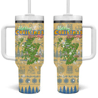 Merry Christmas Scotland Tumbler With Handle Xmas Travel Map - Wonder Print Shop