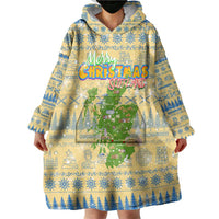 Merry Christmas Scotland Wearable Blanket Hoodie Xmas Travel Map - Wonder Print Shop