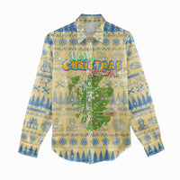 Merry Christmas Scotland Women Casual Shirt Xmas Travel Map - Wonder Print Shop