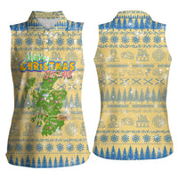 Merry Christmas Scotland Women Sleeveless Polo Shirt Xmas Travel Map - Wonder Print Shop