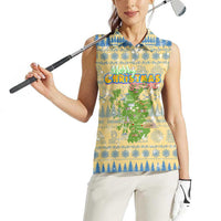 Merry Christmas Scotland Women Sleeveless Polo Shirt Xmas Travel Map - Wonder Print Shop
