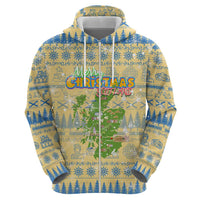 Merry Christmas Scotland Zip Hoodie Xmas Travel Map - Wonder Print Shop