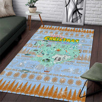 Merry Christmas Iceland Area Rug Xmas Travel Map - Wonder Print Shop