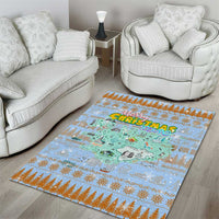 Merry Christmas Iceland Area Rug Xmas Travel Map - Wonder Print Shop