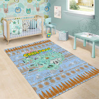 Merry Christmas Iceland Area Rug Xmas Travel Map - Wonder Print Shop