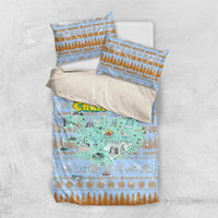 Merry Christmas Iceland Bedding Set Xmas Travel Map - Wonder Print Shop