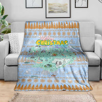 Merry Christmas Iceland Blanket Xmas Travel Map - Wonder Print Shop