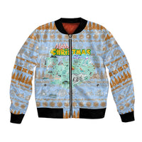 Merry Christmas Iceland Bomber Jacket Xmas Travel Map - Wonder Print Shop