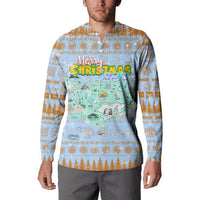 Merry Christmas Iceland Button Sweatshirt Xmas Travel Map - Wonder Print Shop